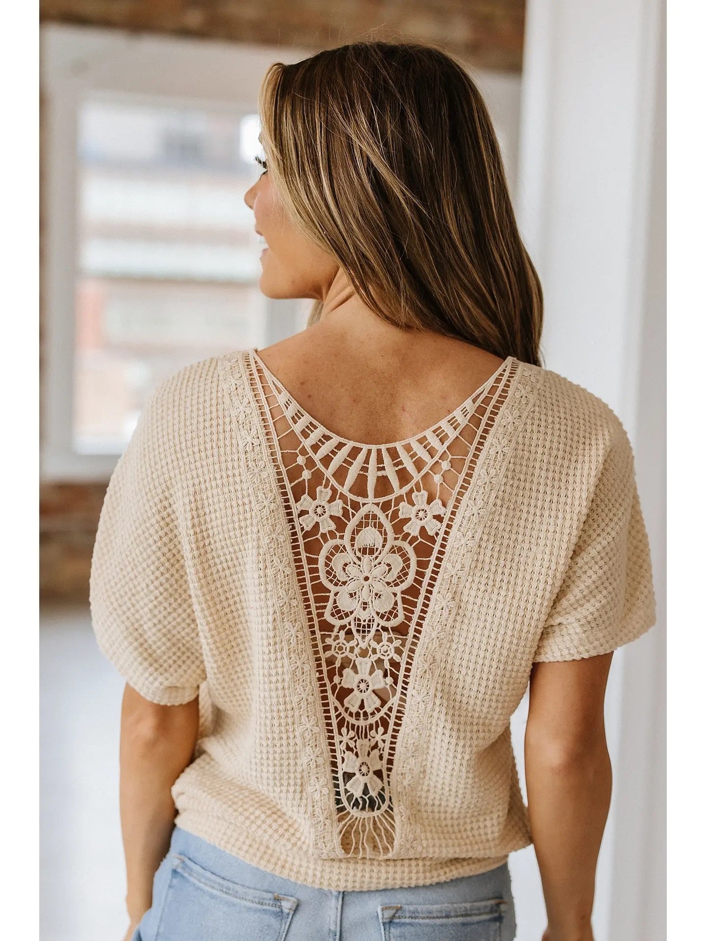 Lace waffle top