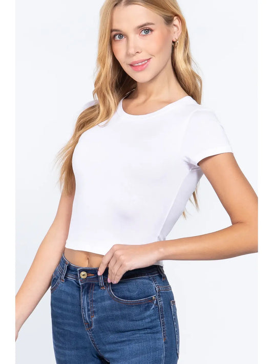 Crew neck crop top